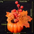 thumbnail image 5 of 4 Pack Artificial Pumpkin Halloween Thanksgiving Decor Faux Berry Sunflower Home Table Decoration Set, 5 of 10