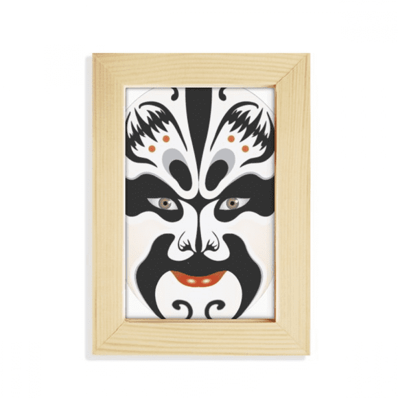 Peking Opera Head Coloré Zhangfei Cadre Photo d'Affichage de Bureau Peinture d'Art 5x7 Pouces