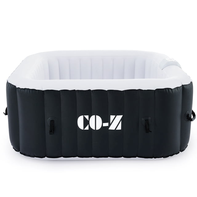 CO-Z 5ft Inflatable Hot Tub Pool 2-4 Persons With Massage Jets and All Accessories Black