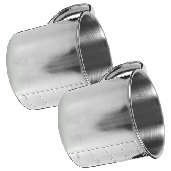 2pcs Stainless Steel Measuring Cups Metal Measuring Cups with Handles Baking Measuring Cups