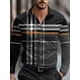 thumbnail image 2 of Camisa de vestir informal de negocios con diseño geométrico para hombre, camisa abotonada de manga larga, ropa de trabajo para uso diario, cuello de camisa para otoño e invierno, ropa con estampado 3D, 2 of 5