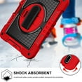 thumbnail image 6 of Tarise Case for Apple iPad 10th Generation 10.9 inch (2022), 360° Rotating Kickstand with Pencil Holder/ Hand Strap/ Shoulder Strap Hard PC Rugged Silicone Shockproof Bumper Stand Cover, Red+Black, 6 of 8