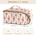 thumbnail image 4 of FORMRS Makeup Bag Travel Cosmetic Organizer for Women Fold Flat Zipper Pouch with Handle, Pink Ice Cream Pattern, 4 of 8