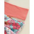 thumbnail image 6 of Caoirhny Newborn Girl Outfit, Long Sleeve Crew Neck Flower Print Romper Dress with Bowknot Headband Clothes, 6 of 9
