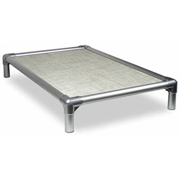 Kuranda Chewproof Bed - Silver Aluminum - 25" x 18" - Sunsure Textilene - Birch