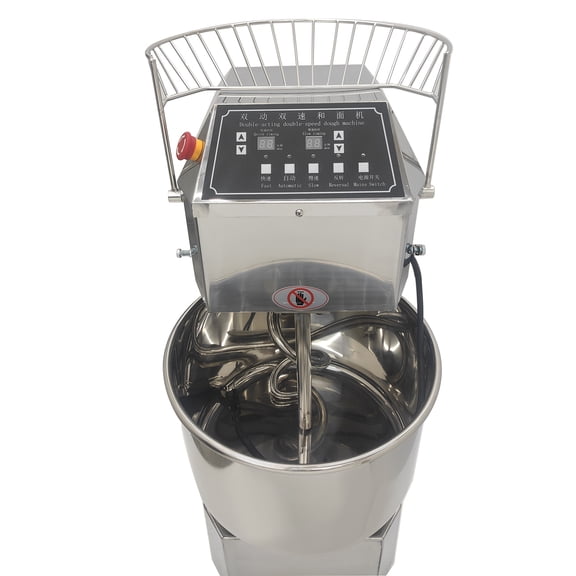 INTBUYING 30L Electric Dough Mixer Double Speed Double Action with Safety Cover & Speed Time Control
