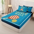 thumbnail image 2 of Castle Fairy Sport Pickleball Zipper Full Size Comforter Sets with Fitted Sheet and 2 Pillowcases, Checkered Paddle Pattern Zipper Bedding Set, Blue Red,4pcs,Navy Blue Reversible, 2 of 6