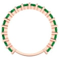 thumbnail image 5 of 1.44 ctw Wedding Band for Women - 14K Rose Gold Simulated Emerald Stackable Eternity Ring, 5 of 6