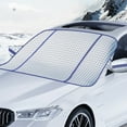 thumbnail image 1 of Cubierta de nieve en el parabrisas con protectores de retrovisores laterales - Tela gruesa Oxford y papel de aluminio para coches, SUVs, camiones - Protección contra heladas, hielo y sol (Verde/Azul), 1 of 9