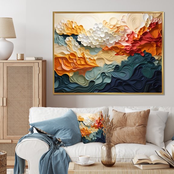 Designart "Organic Forms of Biomorphism VI" Modern Floater Framed Canvas Wall Art