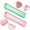 Green/Pink, variant on Tutuviw PU Leather Cosmetic Makeup Bag, Work Small Pen Pouch, Pencil Case Zipper Storage Box, Adults Desk Organizer Pens, Pencils, Markers, Green & Pink, 7.9x1.8in