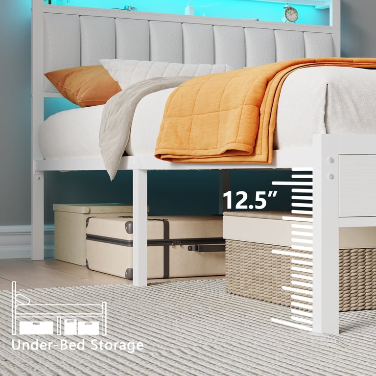 Satifur Full Bed Frame with LED Lights & Charging photo 6