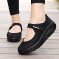 thumbnail image 4 of keusn non slip shoes for women casual mesh thick-soled walking sneaker flats wide width mary jane shoes black size 6.5, 4 of 7
