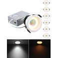 thumbnail image 1 of TORCHSTAR 5CCT 2 Inch LED Recessed Lighting with Night Light, Dimmable & 2700K-5000K Selectable, CRI90 Anti-Glare Baffle Trim Recessed Down Light for Hallway Bedroom Kids Room, ETL, Pack of 6, 1 of 8