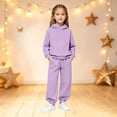 thumbnail image 2 of WhouRiu Girls Casual Outfits Cozy Pullover Hoodies And Sweatpants Sets Kids Autumn Clothes, 2 of 4