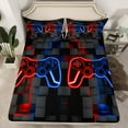 thumbnail image 2 of Castle Fairy Honeycomb Video Game Twin Sheet Sets,Abstract Futuristic Plaid Bedding, 2 of 7