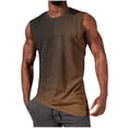 thumbnail image 5 of Ceisia Men's Casual Sleeveless Tank Top Gradient Print Round Neck Breathable Gym Vest Brown Gifts for Father 1X, 5 of 5