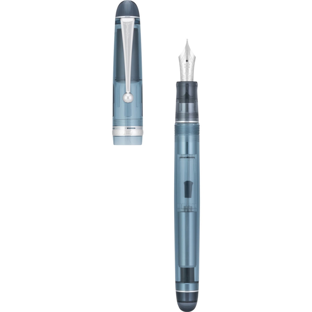 Pilot 16375 Custom 74 Blue Stone Transparent Fountain Pen, Medium