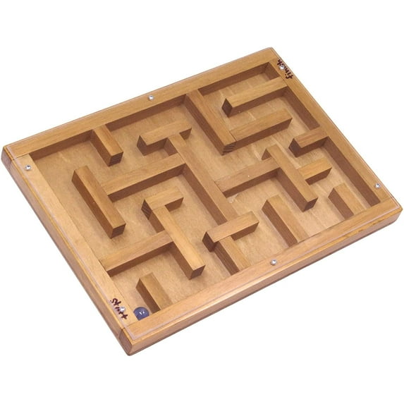 Amish-Made Wooden Marble Maze Toy