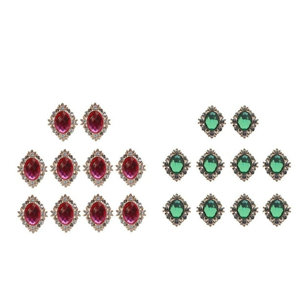 20 piezas adornos de posterior plana de perlas para manualidades DIY, costura, joyería, fabricación de fundas de teléfono, fabricación de tarjetas de álbum de fucsia verde Soledad Adornos de espalda plana