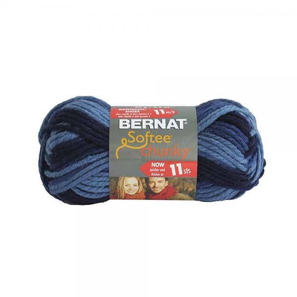 Bernat Softee Chunky Ombre Yarn, Denim, Single Ball