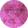 thumbnail image 1 of Ahgly Company Indoor Round Oriental Purple Industrial Area Rugs, 6' Round, 1 of 4