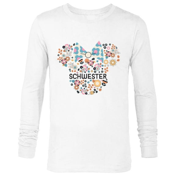 Disney Minnie Mouse Schwester Icon Flowers German Family- Long Sleeve T-Shirt for Men - Customized-White