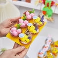 thumbnail image 2 of OIUR Easter Fur Chicks Mini Plush Simulation Chick Bunny Ornament with Nest Furry Animals Toy Easter Egg Filler for Kids DIY Home Garden Decoration, 2 of 7
