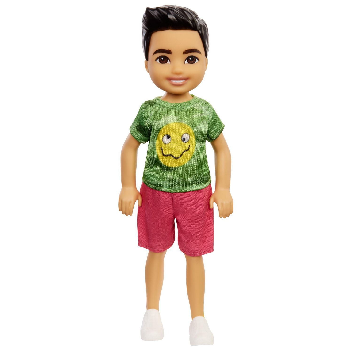 Barbie Chelsea Boy Doll (6-inch Brunette) Wearing Camo T-Shirt, Shorts and Sneakers, Gift for 3 to 7 Year Olds