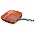 thumbnail image 4 of YUNDAP 9.5-Inch Non-Stick Copper Square Frying Pan Skillet with Ceramic Coating, Oven and Dishwasher Safe, 4 of 8