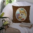 thumbnail image 3 of Carolines Treasures 7084PW1414 Corgi Momma loves Roses Fabric Decorative Pillow  14Hx14W multicolor, 3 of 4