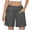 Dark Gray, variant on Plus Size Women's Wide Leg Shorts Lightweight High Waisted Adjustable Tie Knot Loose Summer Baggy Short Pants