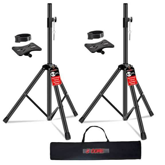 2-Pack Adjustable Speaker Stands 31-54 Inch, Heavy Duty PA DJ Tripod Stands with 35mm Insert, 132lbs Capacity for Indoor/Outdoor Stage & Studio Use