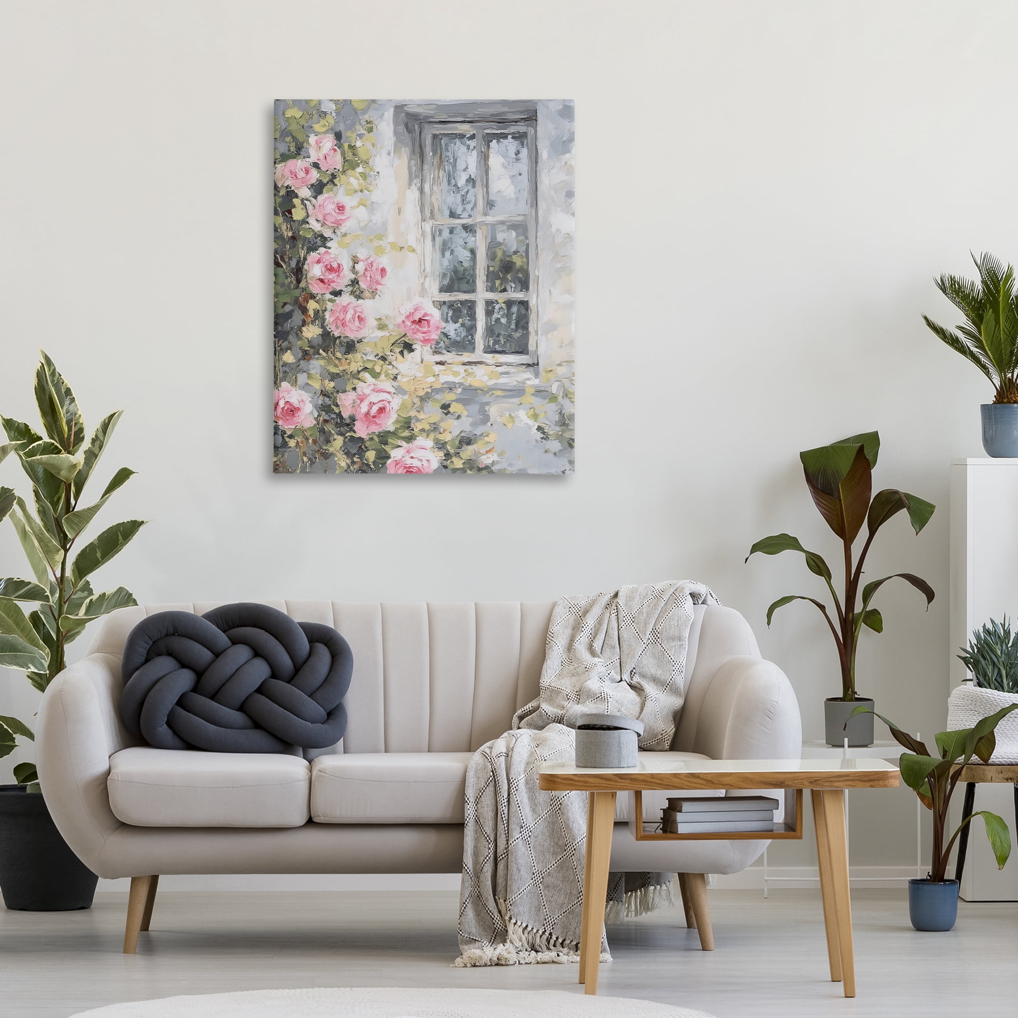 Stupell Industries View Of Roses Cottage Window Canvas Wall Art, design by LSR Design Studio