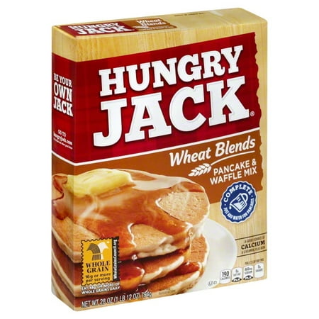 (2 Pack) Hungry Jack Wheat Blends Pancake & Waffle Mix, 28 (The Best Whole Wheat Pancakes)