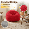 thumbnail image 5 of ROFIEJOX 31.5" Soft Fluffy Bean Bag Chair for Kids, Chenille Puffy Floor Lounge Seat for Bedroom, Playroom, Reading and Gaming, Red, 5 of 8