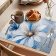 thumbnail image 3 of Blue Butterfly Flower Placemats Set of 8, Country Farmhouse White Floral Blue Butterfly Non-Slip Place Mats Washable Table Mats for Kitchen Dining Table Decorations Indoor/Outdoor, 3 of 9