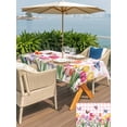 thumbnail image 6 of 60x120 Inch Outdoor Tablecloth with Umbrella Hole Zipper Rectangle Tulips Spring Floral Rectangular Tablecloths Outside Waterproof Pink Plaid Flowers Butterfly Pastoral Patio Table Cover for Picnic, 6 of 8