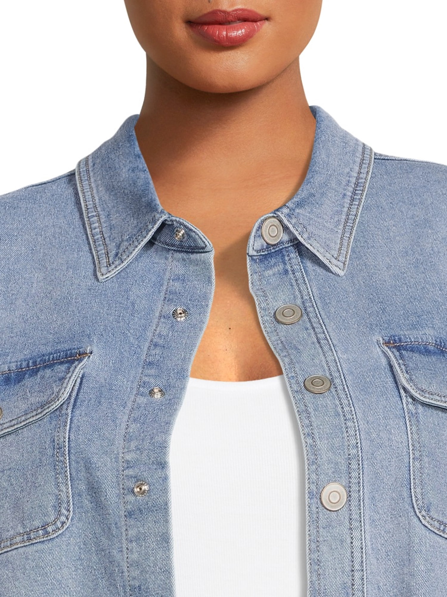 Terra & Sky Women's Plus Size Denim Shirt Jacket