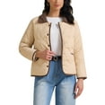 thumbnail image 1 of CHAQUETA PUFFER DE MUJER CASUAL DE MANGA LARGA CON BOTONES XL CAQUI, 1 of 6