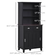 thumbnail image 3 of HOMCOM 66.5" Buffet with Hutch Freestanding Kitchen Pantry with Drawers, 3 of 10