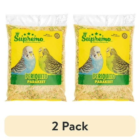 (2 pack) Supremo Alimento Para Periquito, Parakeet Bird Seed, 2lb Plastic Bag