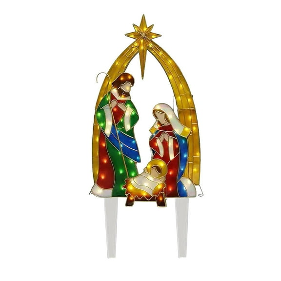 Christmas Decoration Lighted Outdoor Scene Christmas Decoration for Yard Holy Family Christmas Yard Decoration with Led Lights for Holiday Décor Outside Garden