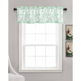 thumbnail image 3 of Green Botanical Linen Curtain Valance for Bedroom/Bathroom/Kitchen/Office/Living/Dining Room Window,Vintage Spring Retro Flower Floral Herb Pocket Topper Drapes Decorative Cafe Drapery Panel 54"x18", 3 of 6