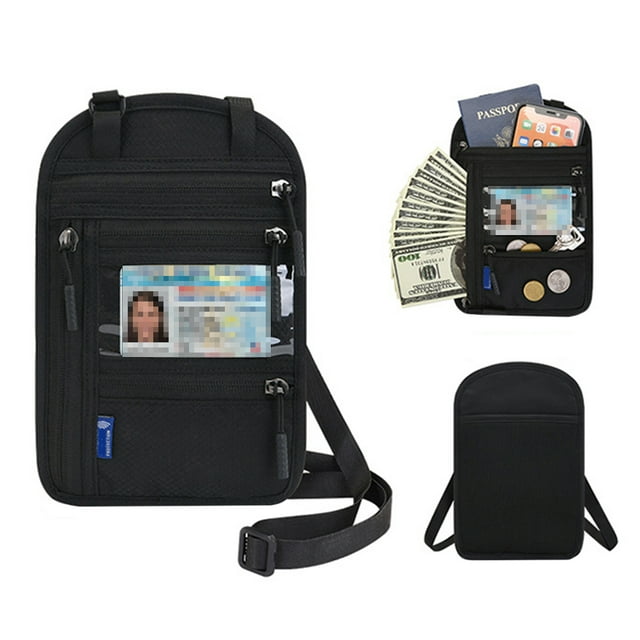 Cartera con cierre YUNYI BRAND Soporte para tarjeta de identificación con ventana transparente y 5 bolsillos