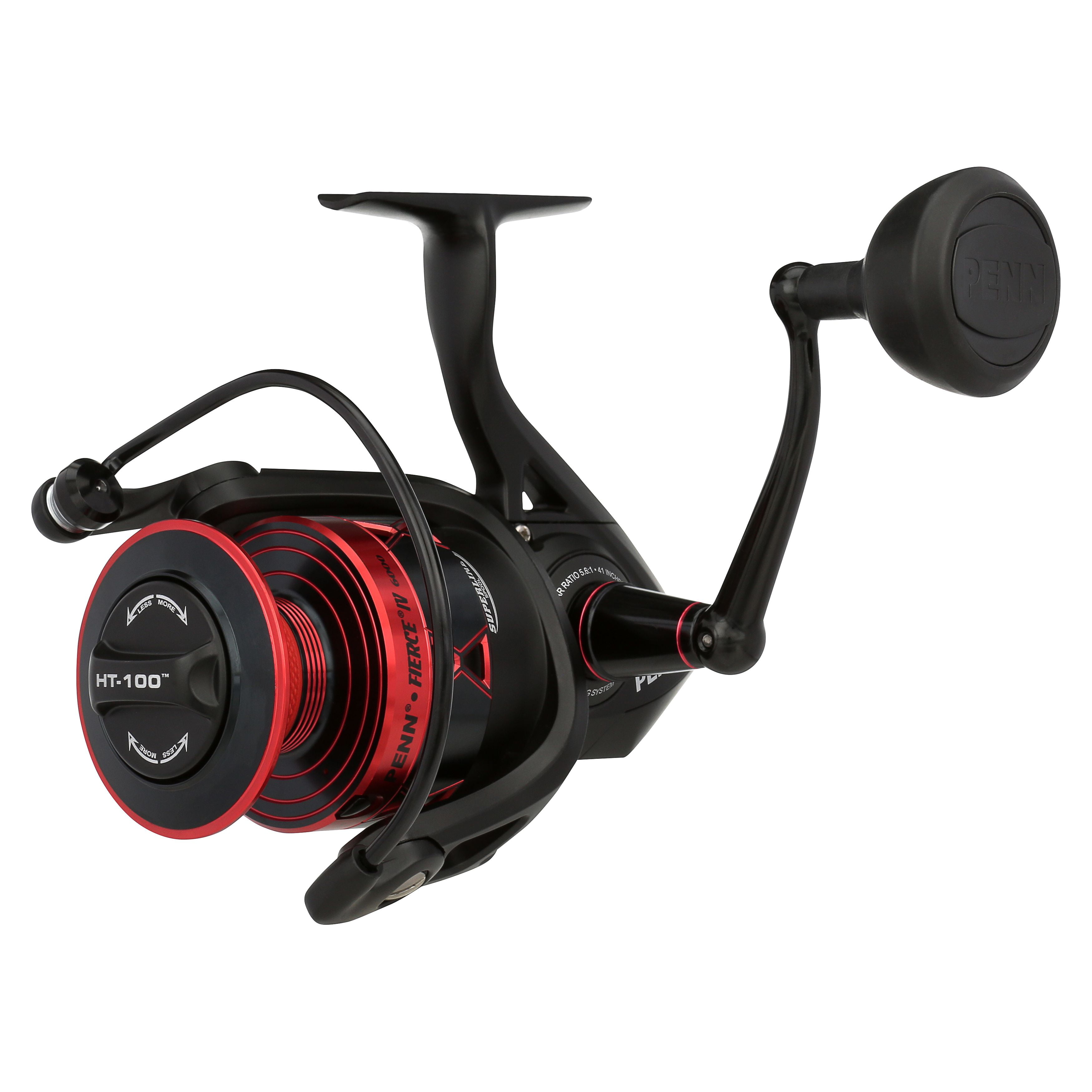 (2 pack) PENN Fierce IV 6000 Spinning Fishing Reel, Full Metal Body, HT-100 Carbon Fiber Drag System