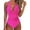 07-Hot Pink, variant on Women's Halter Wrap Front One Piece Swimsuit, Backless Color Block Tummy Control Bathing Suit, Sexy Slimming Swimwear for Beach Pool Vacation 07-Hot Pink XL