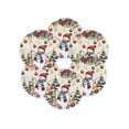 thumbnail image 7 of 13 Inch Round Placemats Set of 6, Christmas Non Slip Heat Insulation PP Table Mats, Snowman Poinsettia Pine Tree Branch Squirrel Cat Washable Place Mats for Kitchen Dining Party Table Decor, 7 of 7