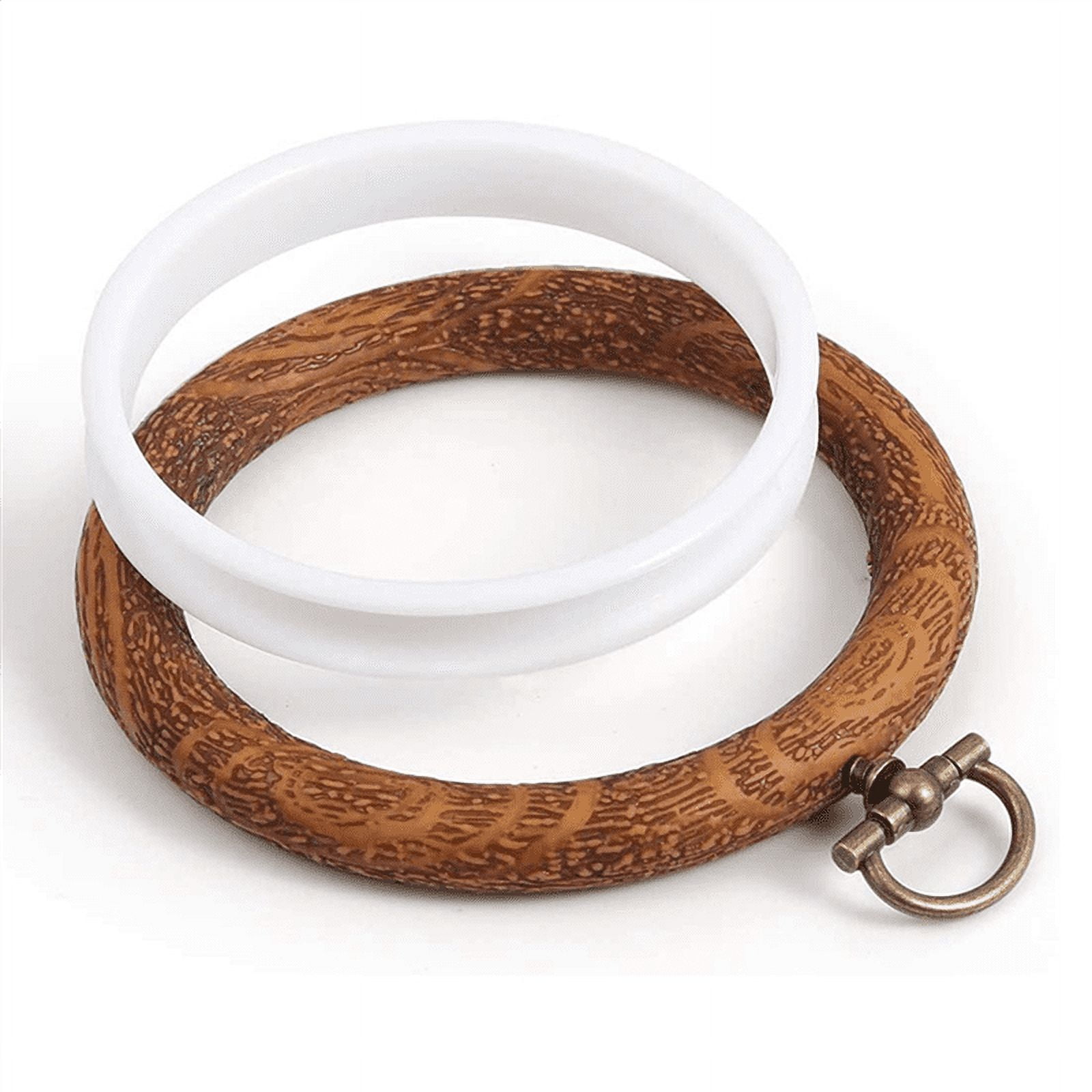 20Pcs Embroidery Hoops Imitated Wood Circle Round Display Frame for Art Craft Sewing and Hanging