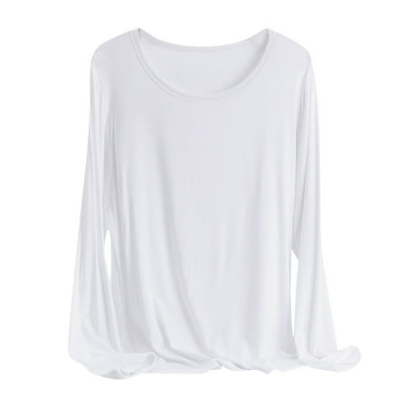 Homenesgenics Tank Tops for Women Plus Size Solid Color Camisole Tops for Women Tank Top with Built in Bra Sleeveless Summmer Tunic Tops White XXXL